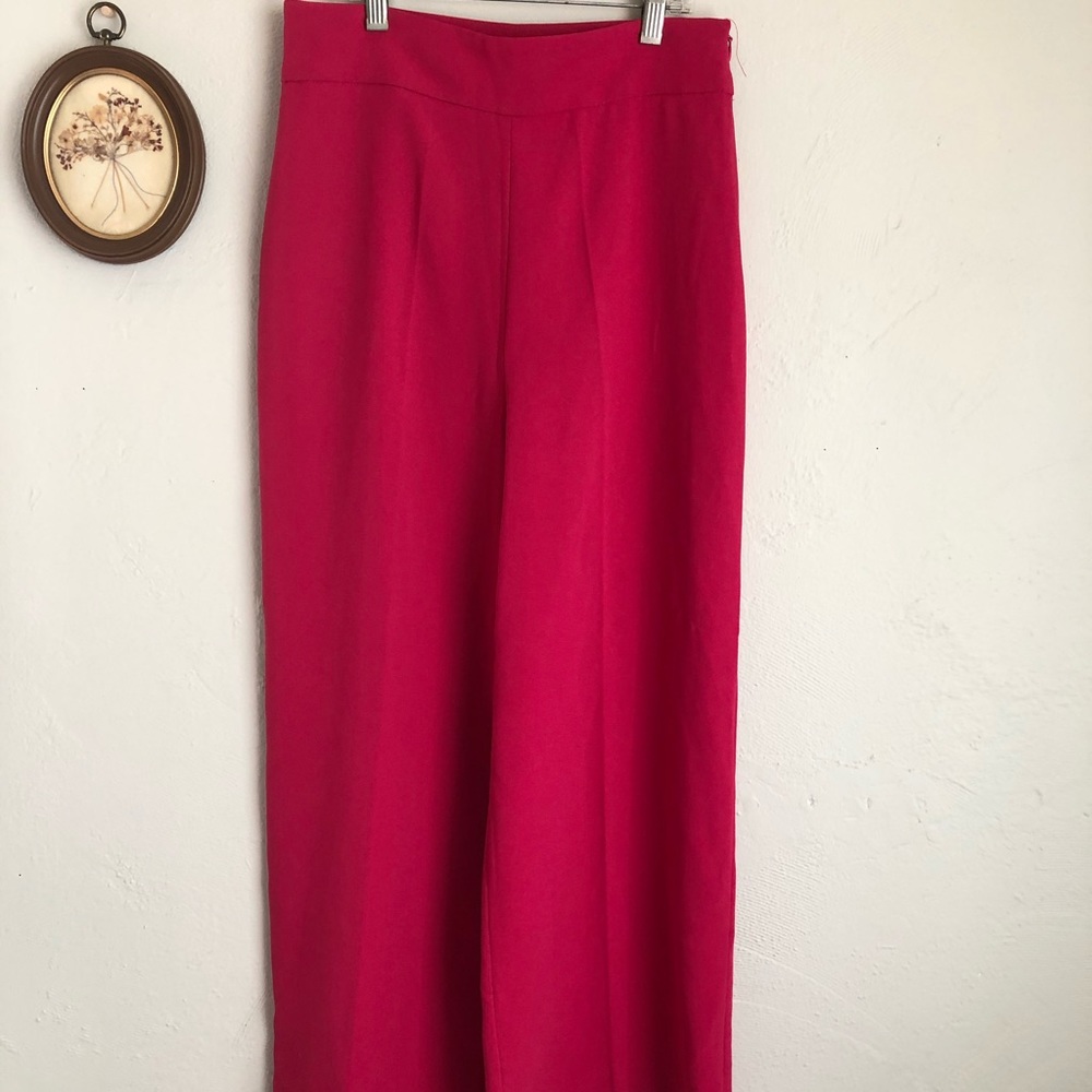 Zara Hot Pink Wide Leg Trousers